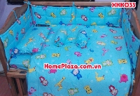 Chăn ga gối quây cũi trẻ em Con giống xanh XKE